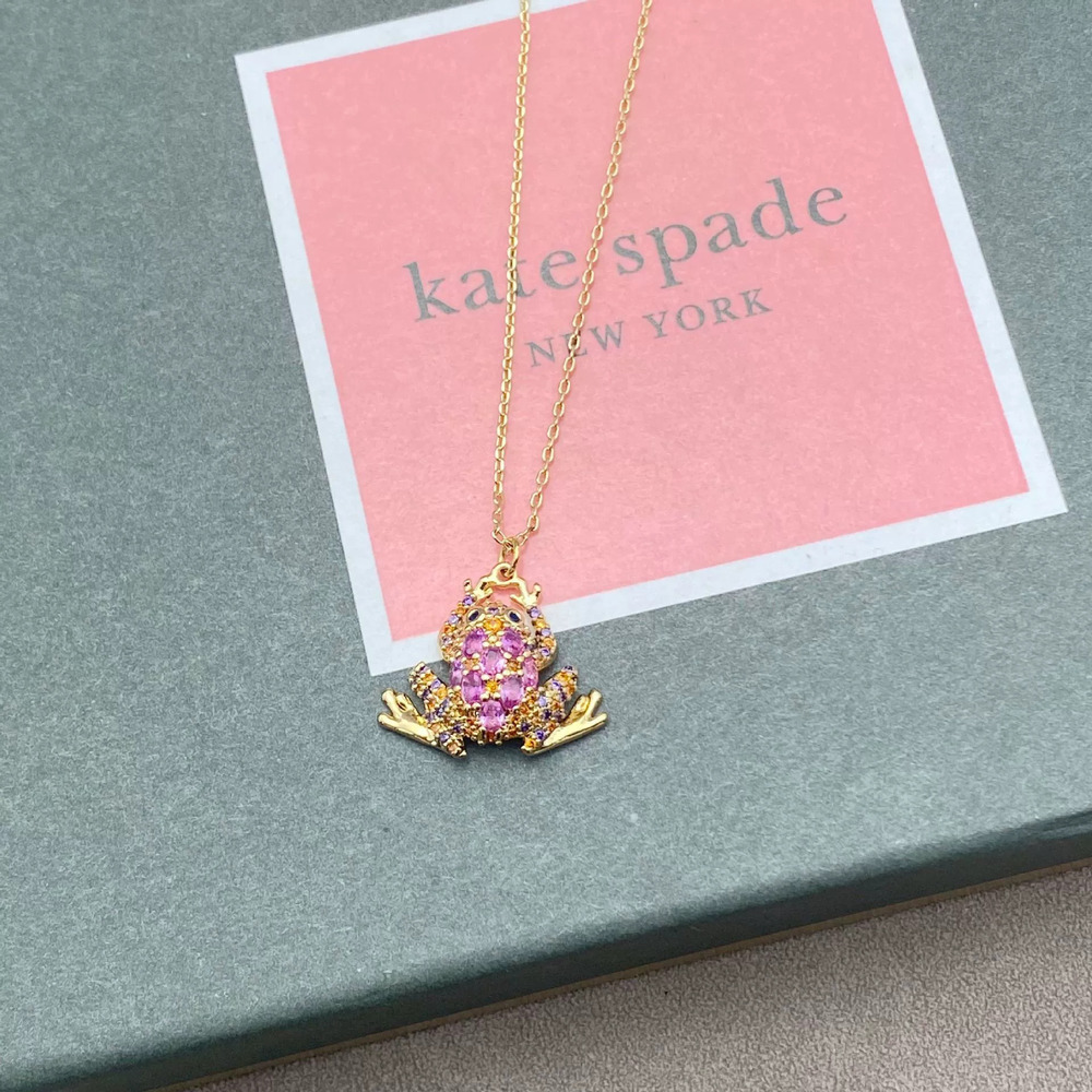 kate spade Shining Colorful Zircon Frog Necklace
